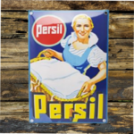 plaque émaillée publicitaire vintage Persil lessive 20x30