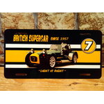 plaque métal lotus seven 30x15cm