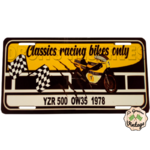plaque métal yamaha racing classic bikes