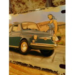 plaque rétro fiat 500 immatriculation américaine