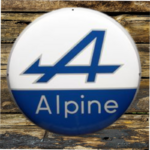 plaque émaillée logo Alpine ronde