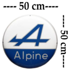 plaque émaillée logo alpine 50x50 cm