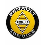 plaque émaillée ronde renault service