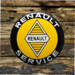 plaque émaillée renault service Ø50 cm