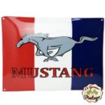 plaque émaillée logo ford mustang