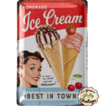 plaque déco vintage homemade best ice cream in town 20x30cm