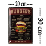 plaque déco américaine burgers menus