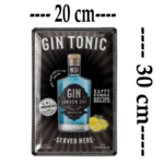 plaque déco bar gin tonic 20x30cm