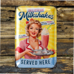 plaque vintage milkshakes 20x30cm