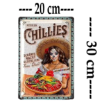 plaque déco mexican chillies 20x30cm