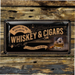 plaque vintage whisky & cigars 34x17 cm