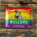 plaque welcome gays 15x20 cm