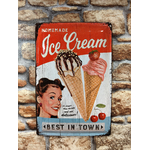 plaque métal déco pin-up ice cream vintage