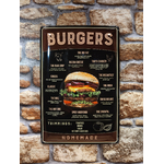 plaque déco menu restaurant hamburgers