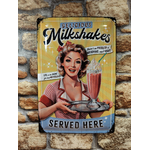 plaque déco vintage pin-up milksahake