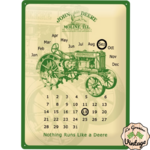 plaque métal calendrier john deere 30x40cm