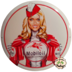 plaque mobiloil pin-up émaillée