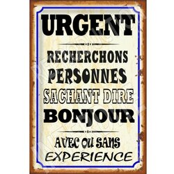 Plaque Murale Humoristique "Votre Mère Ne Travaille Plus Ici" - Dimensions 15x21 Cm - Réf 17111 - Neuf
