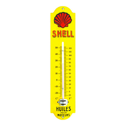 THERMOMETRE émaillé 30cm Noyer émail véritable neuf ext / Int Fabriqué