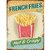 plaque métal french fries 15x20