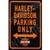 plaque métal harley davidson parking only 20x30