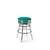 tabouret de bar rétro chromé palace 66wp vert pétrole