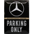 plaque déco métal émaillée mercedes parking vintage retro