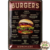 plaque déco vintage homemade burgers 20x30cm