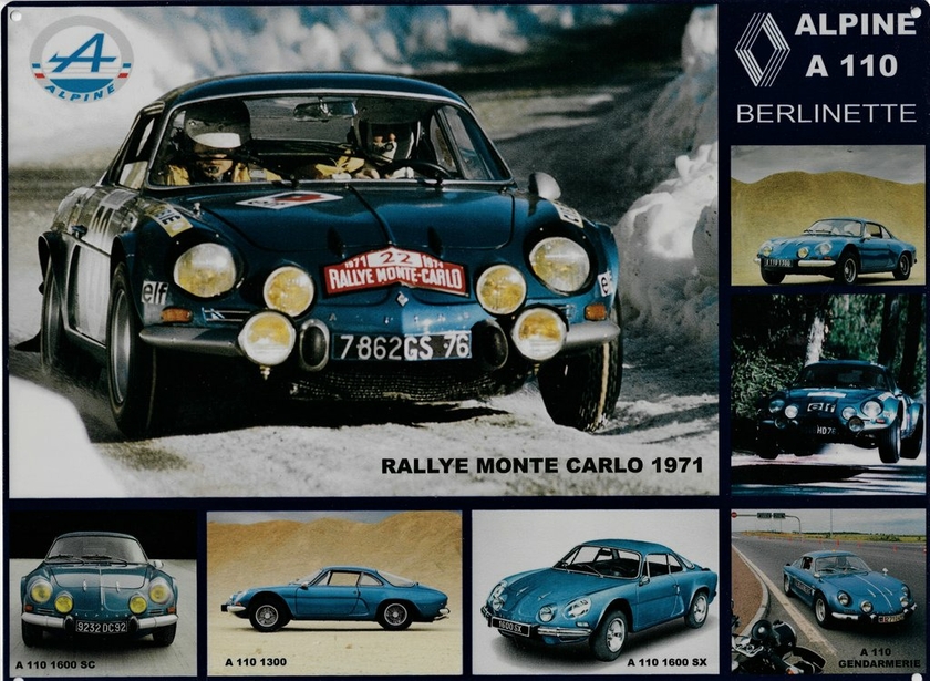 Plaque Métallique Vintage Alpine A110