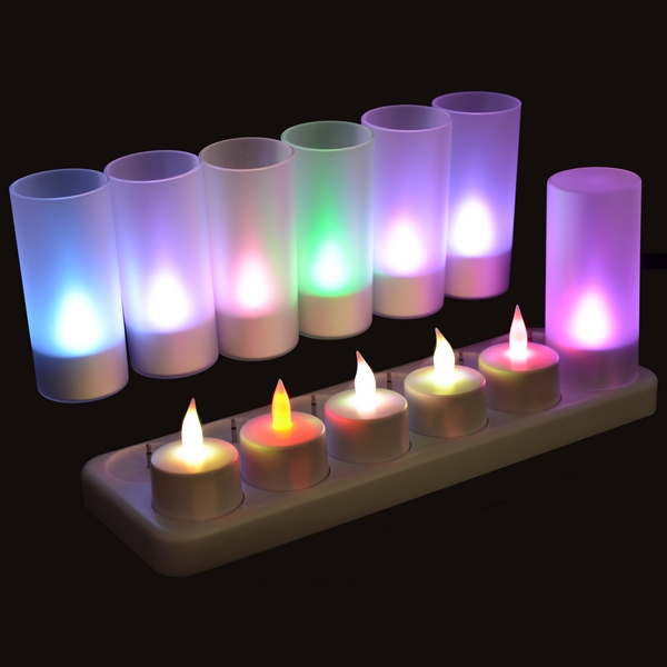4 bougies LED RVBB connectées étanches rechargeables LEDK-4