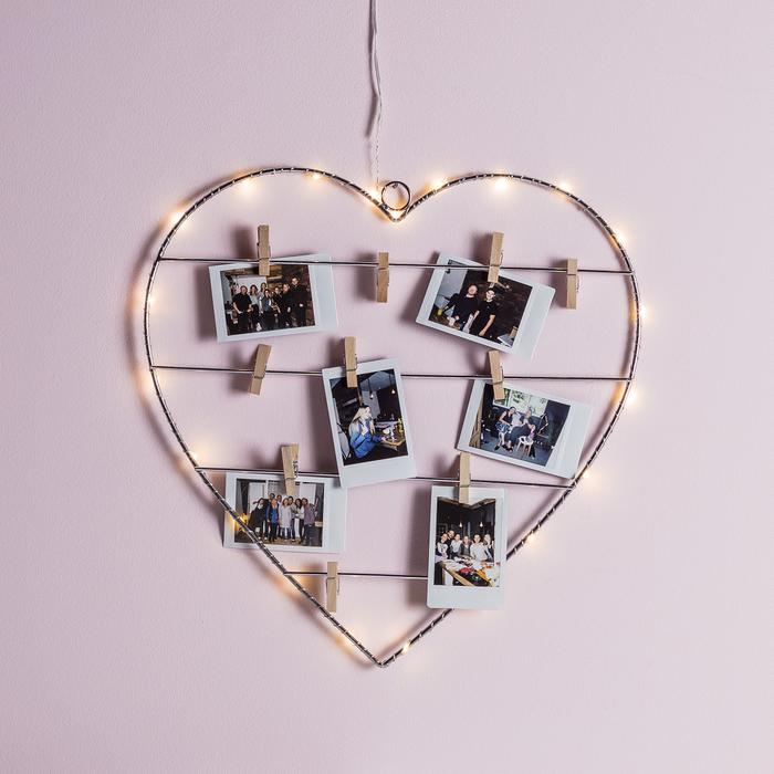 guirlande lumineuse led avec coeur accroche photos vendue sur deco-lumineuse.fr