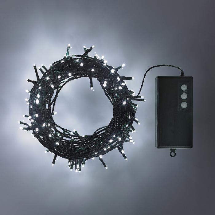 Guirlande Lumineuse à Piles 50 LED Blanc Chaud sur Câble Vert Foncé –