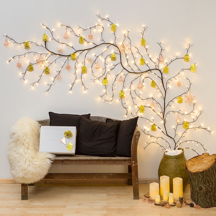 Branche lumineuse murale blanche flexible 3M 288 LED blanc froid fixe