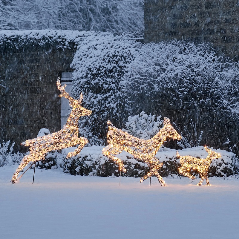 trio de rennes lumineux led de noel exterieur lumiere changeante vendue sur deco-lumineuse.fr