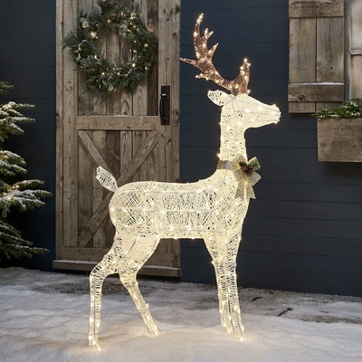 Ecd Germany - Rideau lumineux avec étoile 138 LEDs blanc chaud décoration  de Noël 8 fonctions - Décorations de Noël - Rue du Commerce