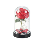 guirlande lumineuse cloche en verre et rose rouge vendue sur deco-lumineuse.fr