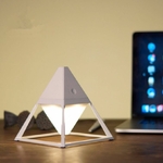 lampe-led- de bureau sans-fil-pyramide-blanche vendue sur deco-lumineuse.fr