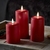 3 bougies led electrique cire piliers rouges vendues sur deco-lumineuse.fr
