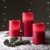 3 bougies led electrique cire piliers rouges wave vendues sur deco-lumineuse.fr