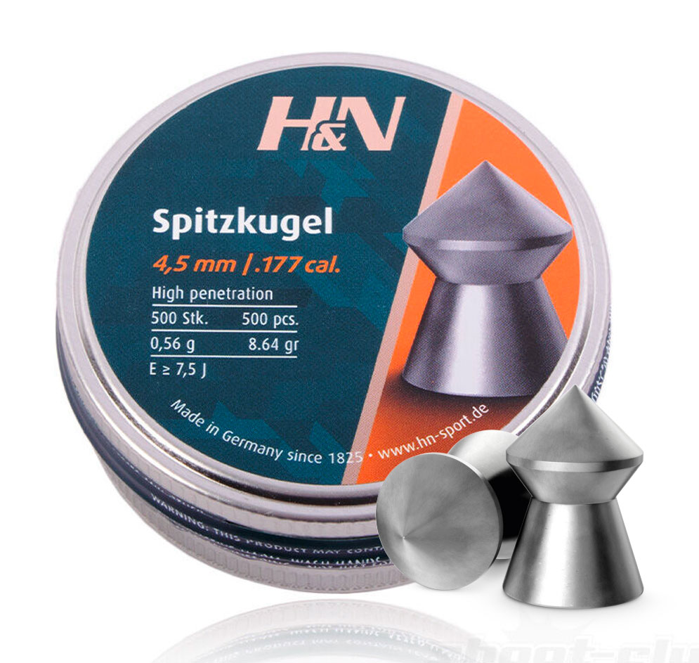 500-plombs-H&amp;N-Spitzkugel-cal.-4.5-mm-0,56g-1