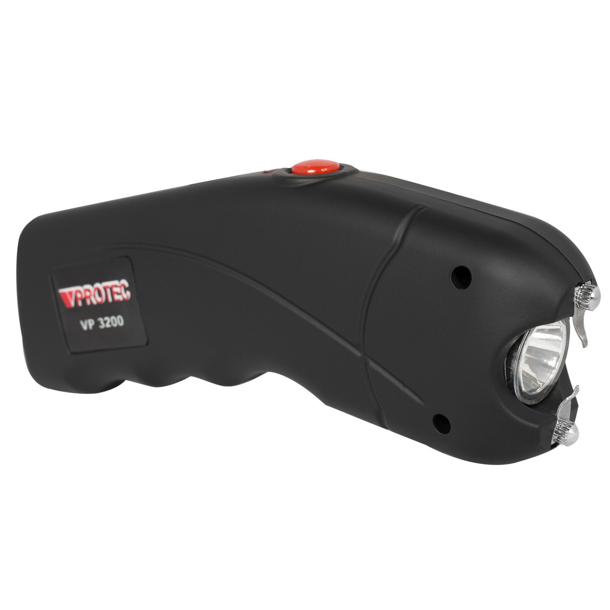 Shocker noir VPROTEC VP 3200 à poignée moulée, lampe et électrodes en façade