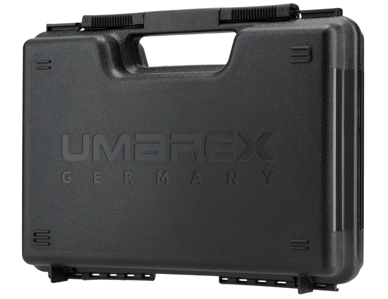 Mallette rigide noire Umarex Germany, fermée, vue de trois quarts