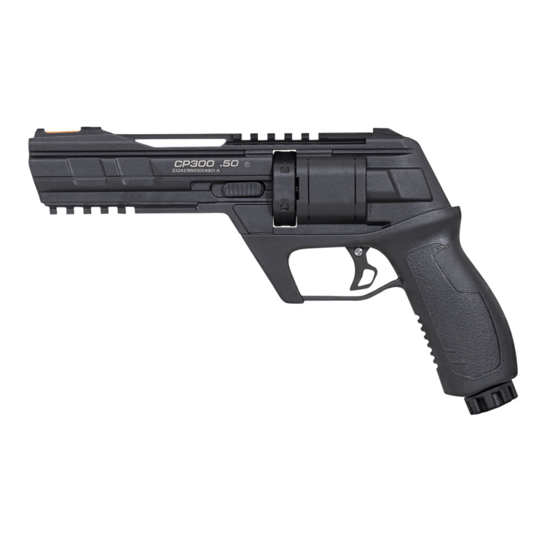 Revolver Snowpeak CP300 noir vu du côté gauche, marquage CP300 .50 sur le canon