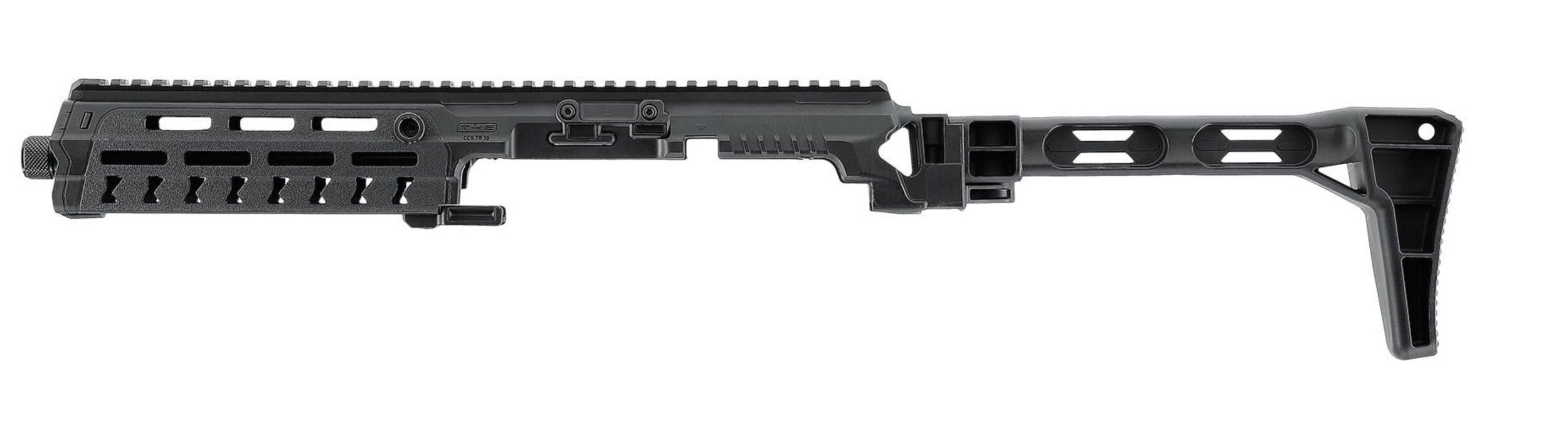 Kit de conversion CCK TR 50 seul, vu de profil gauche, crosse squelette dépliée