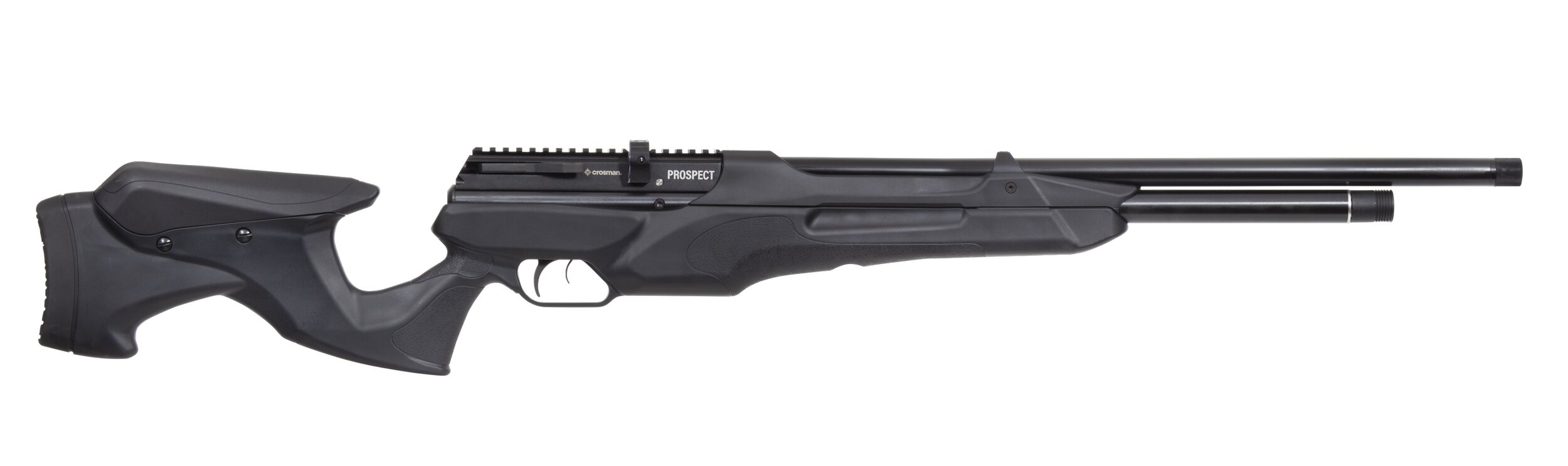 Carabine PCP Crosman Prospect vue du côté droit, marquage Prospect sur le boîtier
