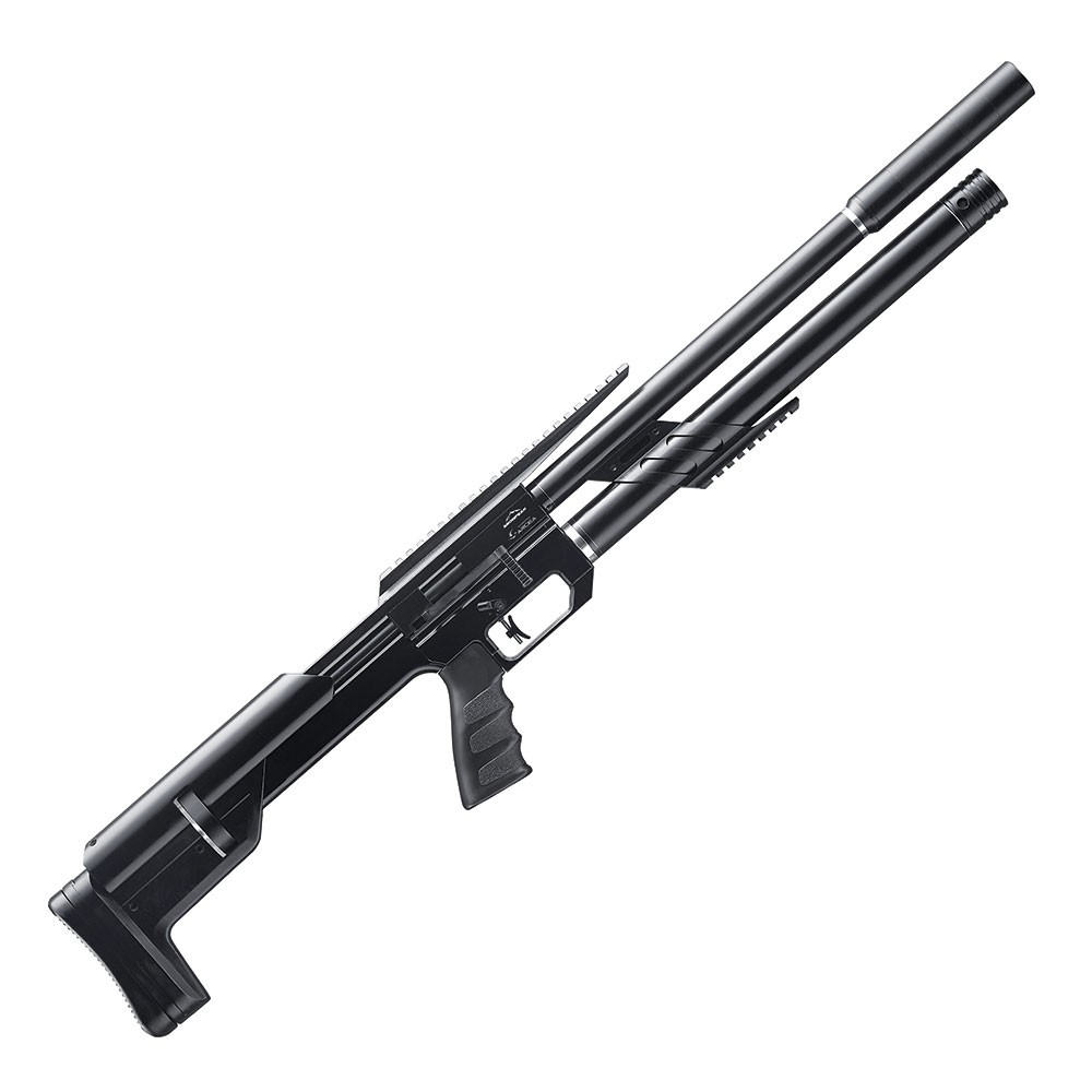 Carabine Snowpeak M60 vue de trois quarts, canon et réservoir superposés