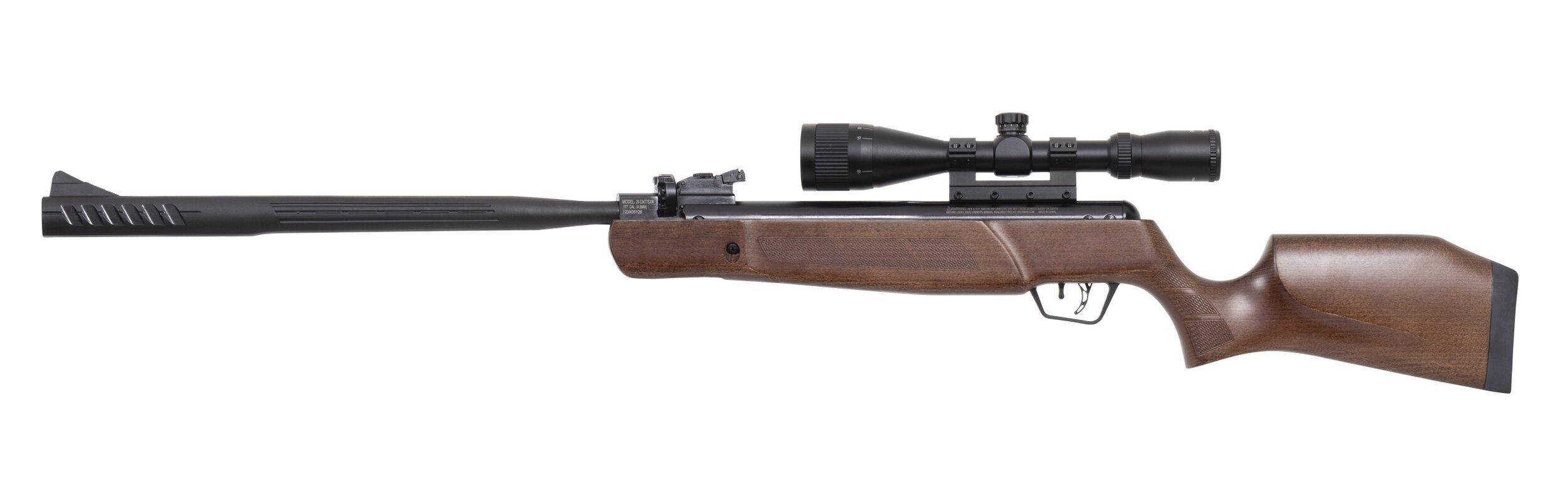 Carabine Crosman Mag Fire Trailhawk NP à crosse bois et lunette 3-9x40, vue du côté gauche