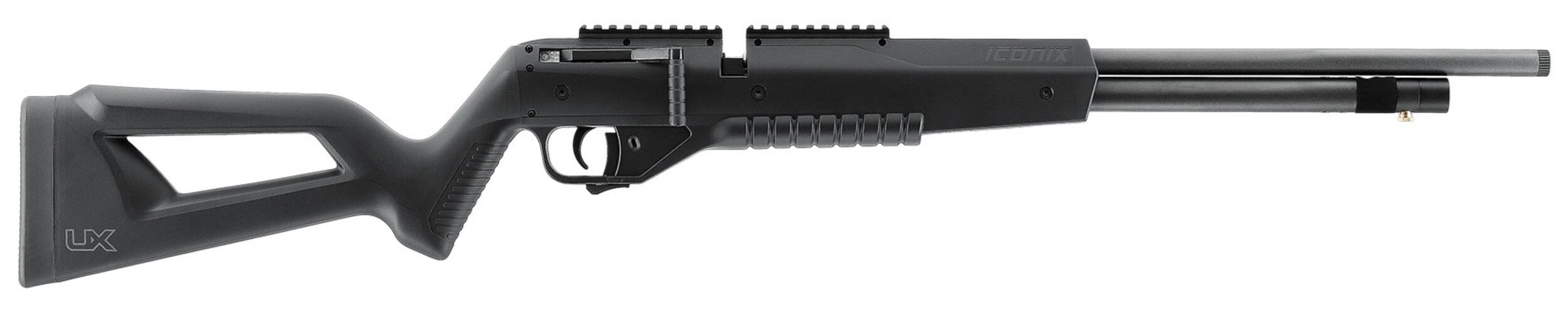 Carabine PCP Umarex Iconix vue du côté droit, avec son levier d’armement latéral