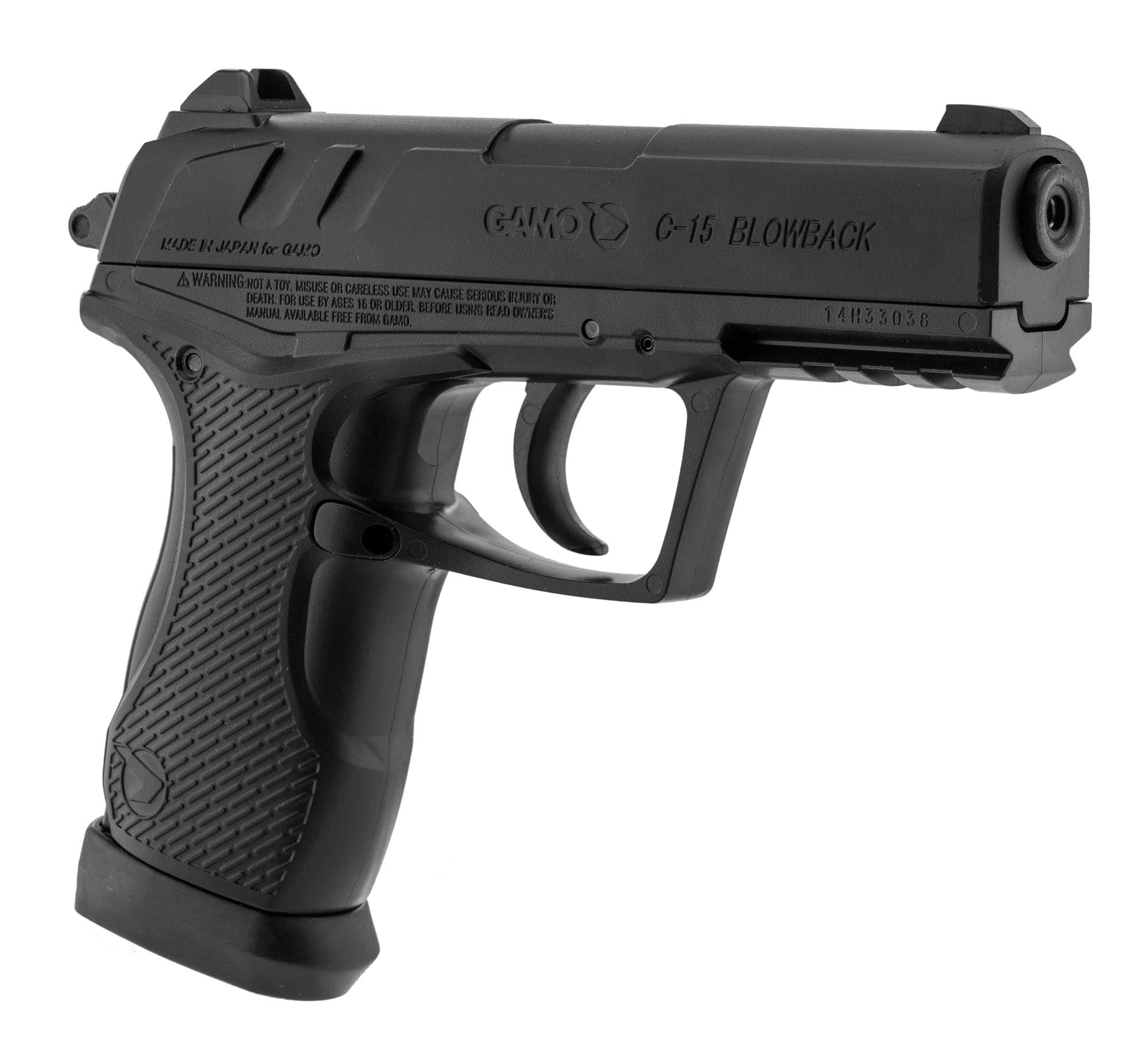 Côté droit du Gamo C-15 Blowback avec mention Made in Japan for Gamo