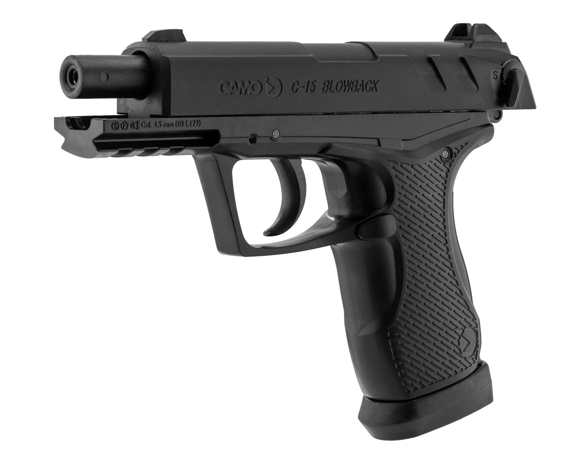 Gamo C-15 Blowback culasse en position arrière, canon apparent